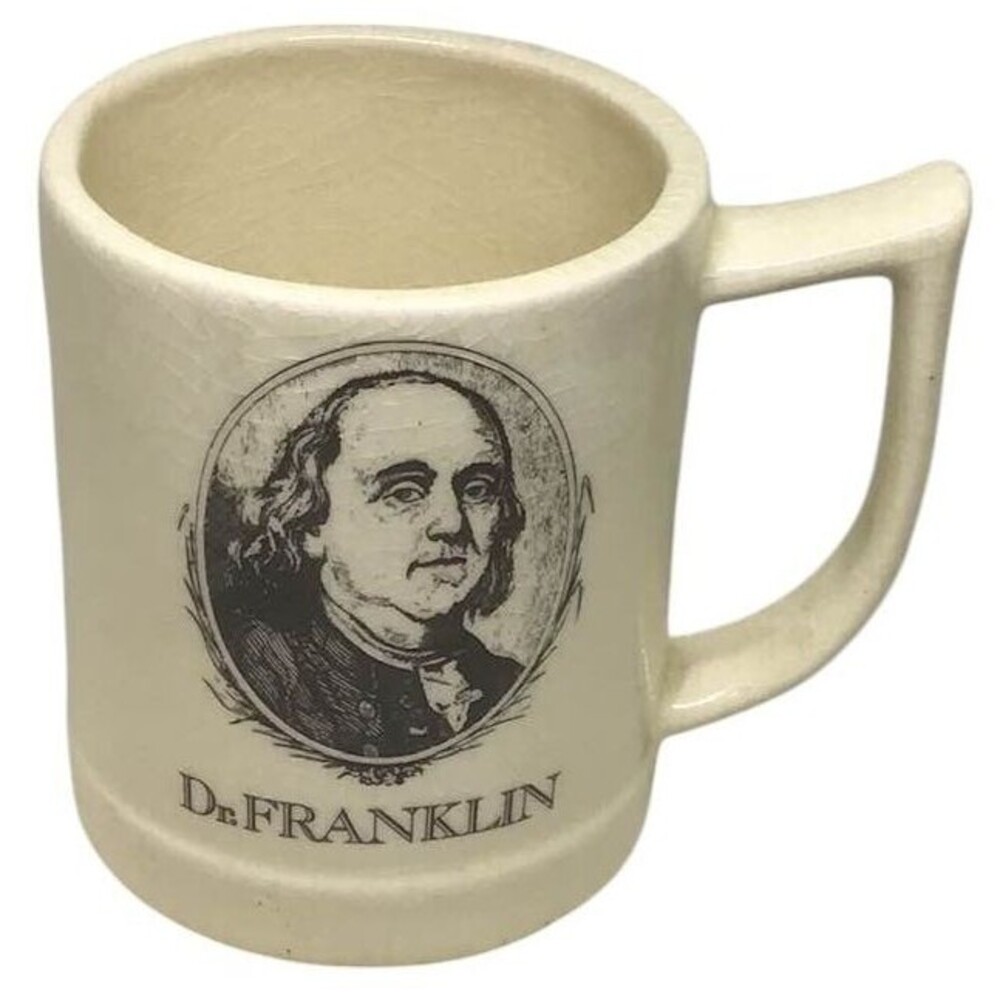 Dr Ben Franklin Coffee Mug Where Liberty Dwells Their Is My Country Grammar USA